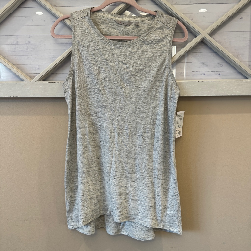 Athleta Shiva Tank Top 3 Gray Shimmer Sleeveless Top Size M New With Tags